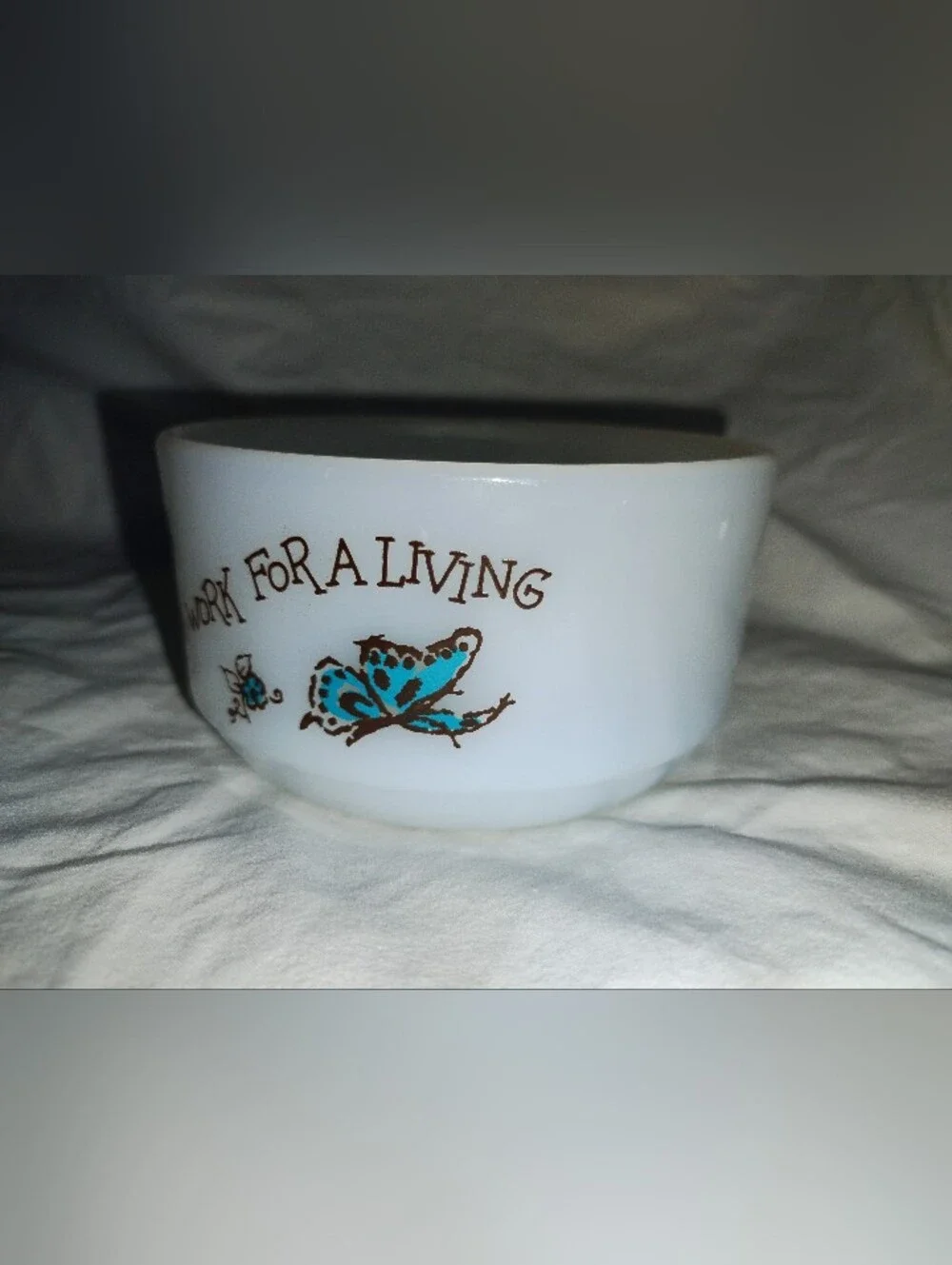 Vintage Fire King Saturdays Child Milk Glass Cottage Cheese Bowl Snack